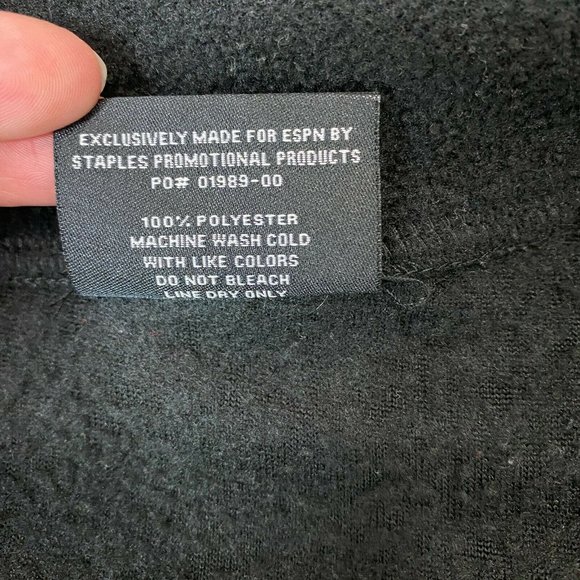 ESPN The Magazine Fleece Pullover Jacket XL Men Black 1/4 Zip Mock Neck - Picture 7 of 7